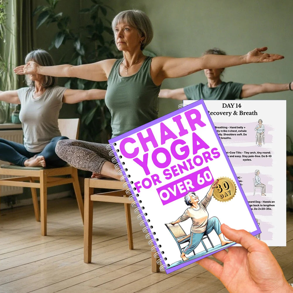 28-Day Chair Yoga Book for Seniors 60+ | Seated Workout Plan Yoga Exercise Book Axl