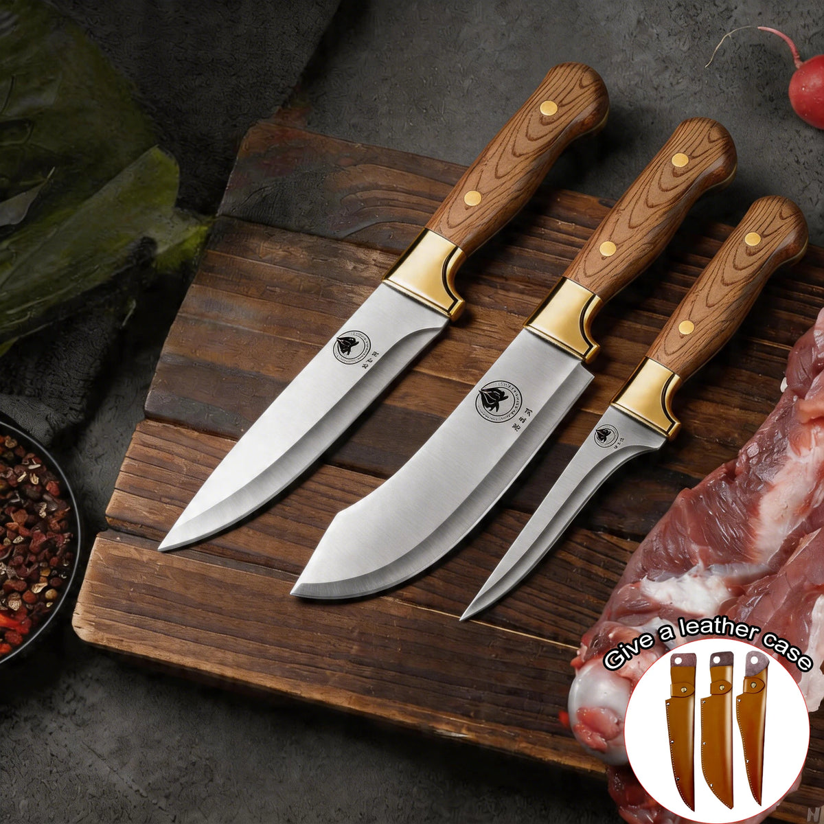 YRIDEFE Boning Knife Set 1–3 Pc | Sharp Meat & Bone Knife Boning Knife Set Axl