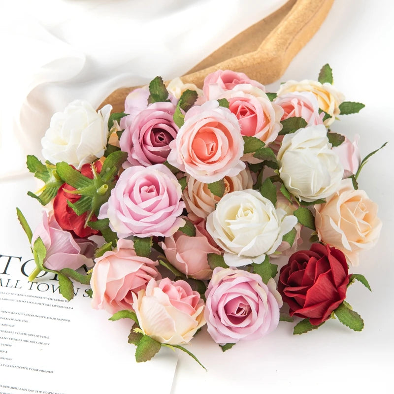 Silk Rose Artificial Flower Heads – Bulk 40/80 Pcs for Weddings Artificial Silk Flowers Axl