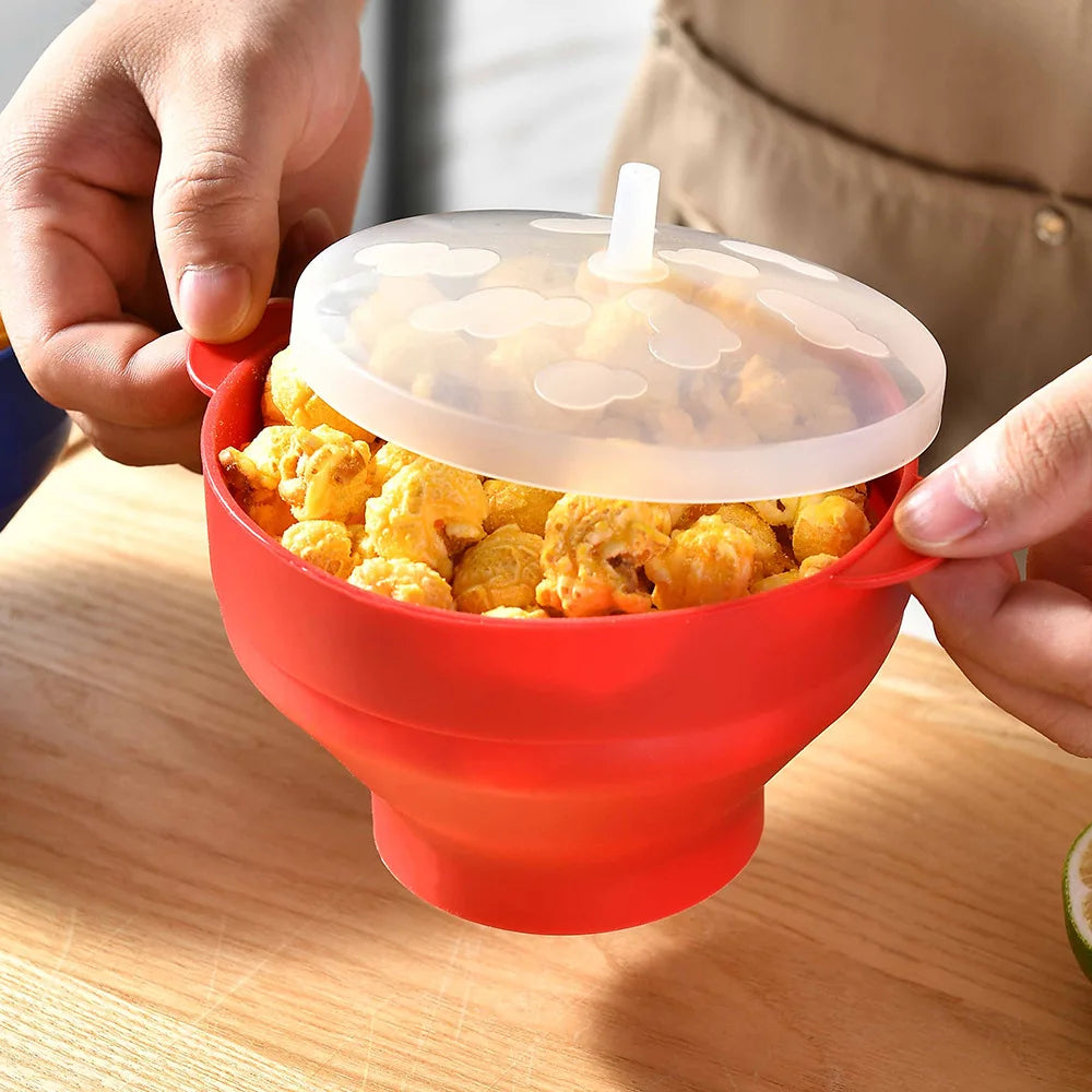 Silicone Microwave Popcorn Maker – BPA-Free Collapsible Bowl Popcorn Maker Bowl Axl