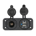 12–24V Dual USB Car Charger Socket Splitter | Car & RV USB Car Charger Axl black