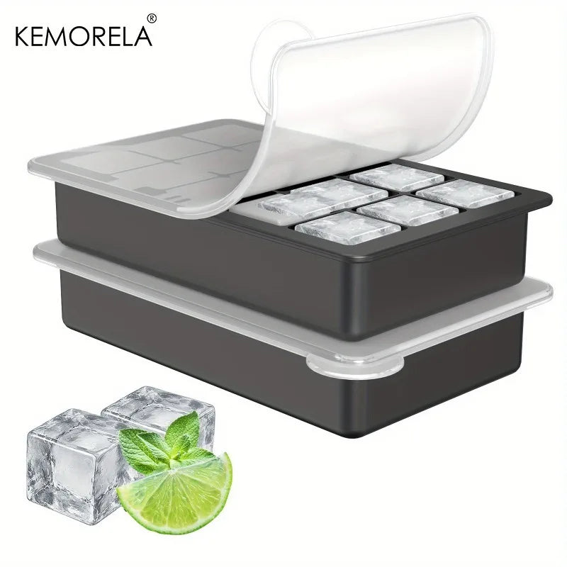 15-Grid Silicone Ice Cube Mold with Lid | Whiskey Cocktail Silicone Ice Mold Axl