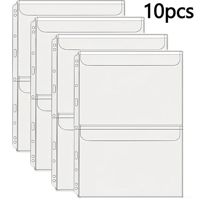 10-Pack A4 Folder Pockets – Multi-Compartment File Sleeves File Folder Sleeves Axl 10pcs-Double pocket