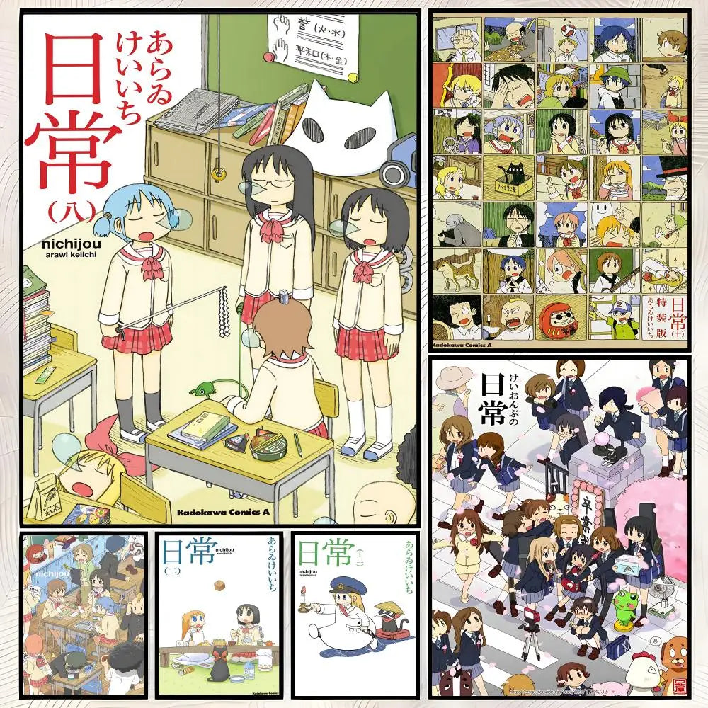 Nichijou My Ordinary Life Anime Wall Poster – Self-Stick HD Anime Wall Poster Axl