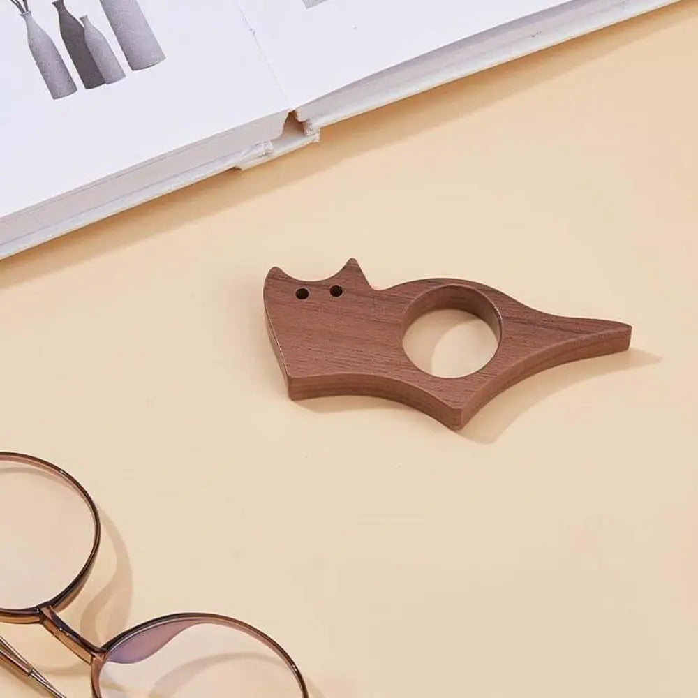 Handmade Wooden Thumb Bookmark – Cat & Dog Shape | Black Walnut Wooden Thumb Bookmark Axl
