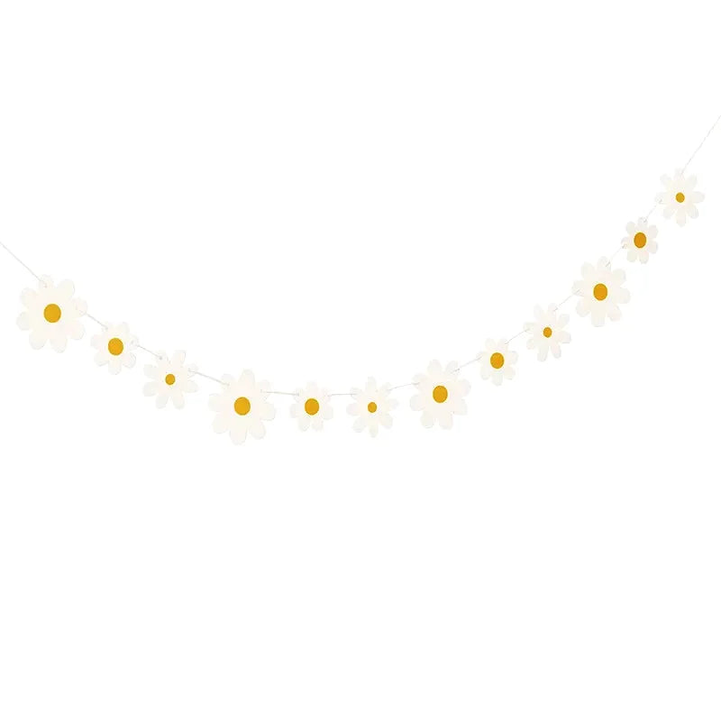 White Flower Garland Banner – Birthday, Baby Shower & Wedding Party Banner Axl Rope length 5m