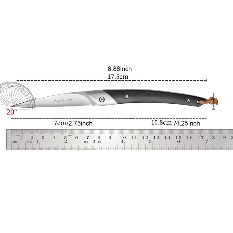 Japanese Folding Pocket Knife – Carbon Steel & Wood Handle Folding Pocket Knife Axl