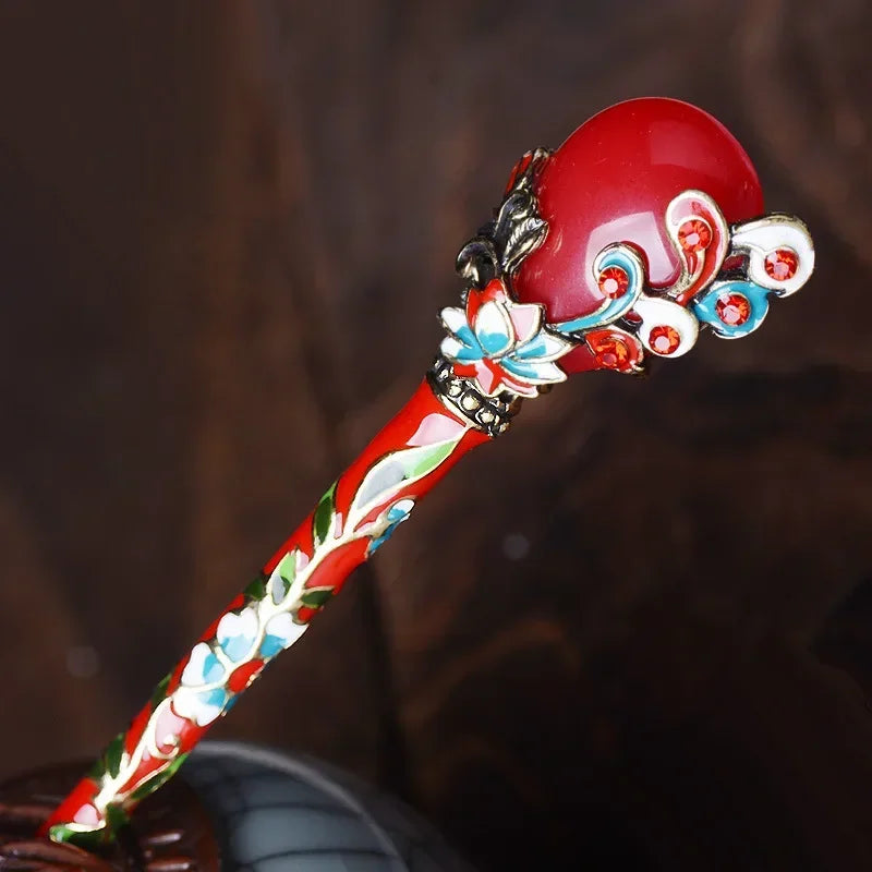 Retro Imitation Jade Hair Stick – Vintage Alloy Hairpin for Women Vintage Hair Stick Axl