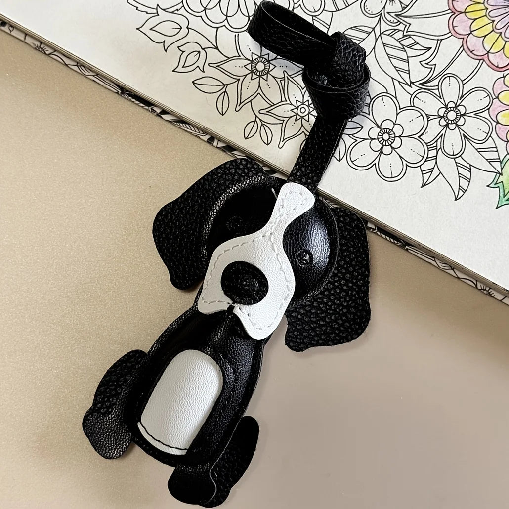 Beagle Dog Charm Keychain – PU Leather Adjustable Strap Dog Charm Keychain Axl