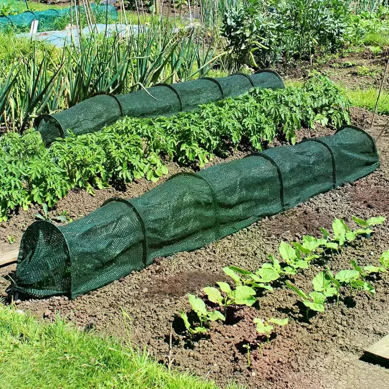 Garden Tunnel Cloche Shade Net Cover & Portable Hoop Stakes Garden Tunnel Cover Axl