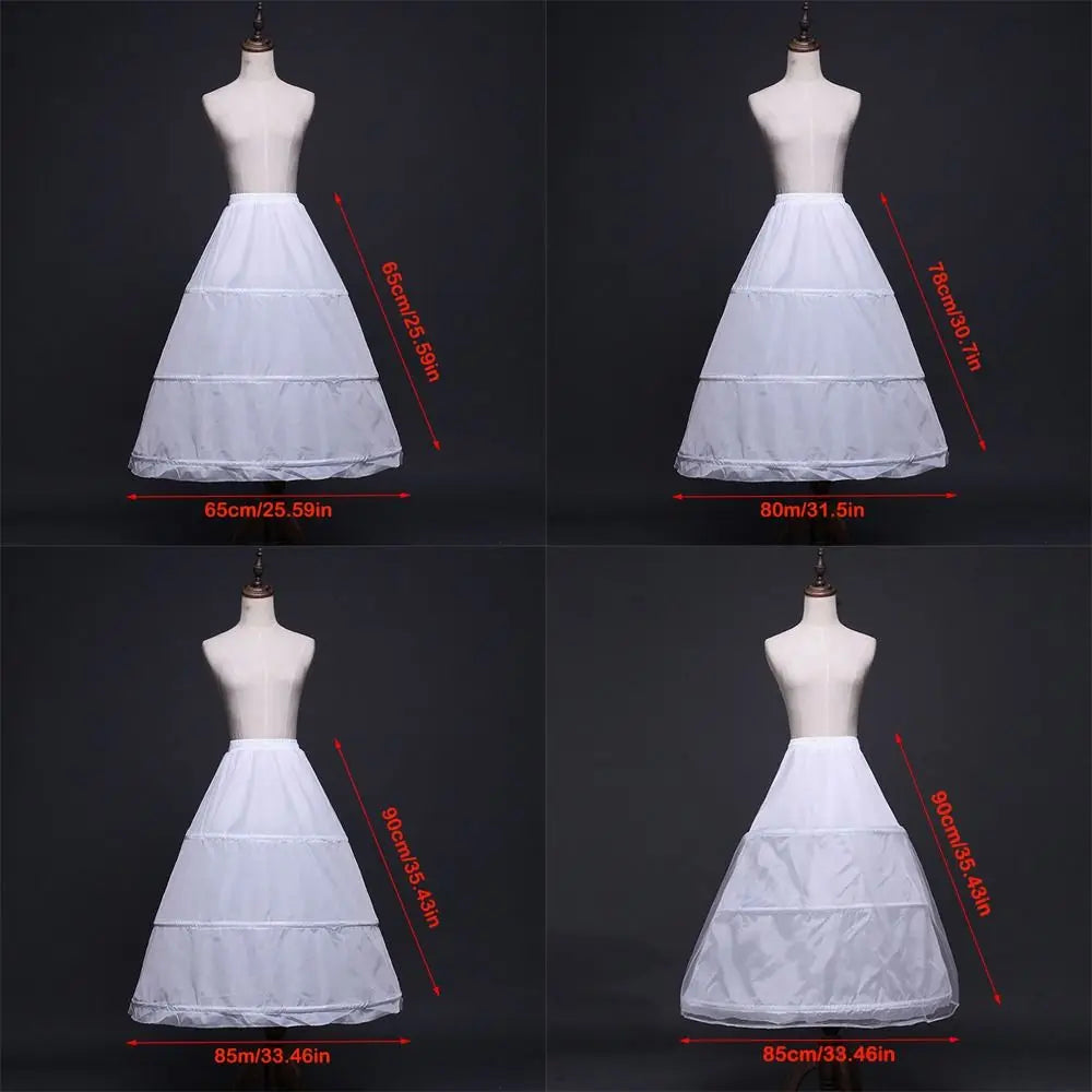 Women's 3-Hoop Crinoline Petticoat Underskirt 65/78/90cm Crinoline Petticoat Axl