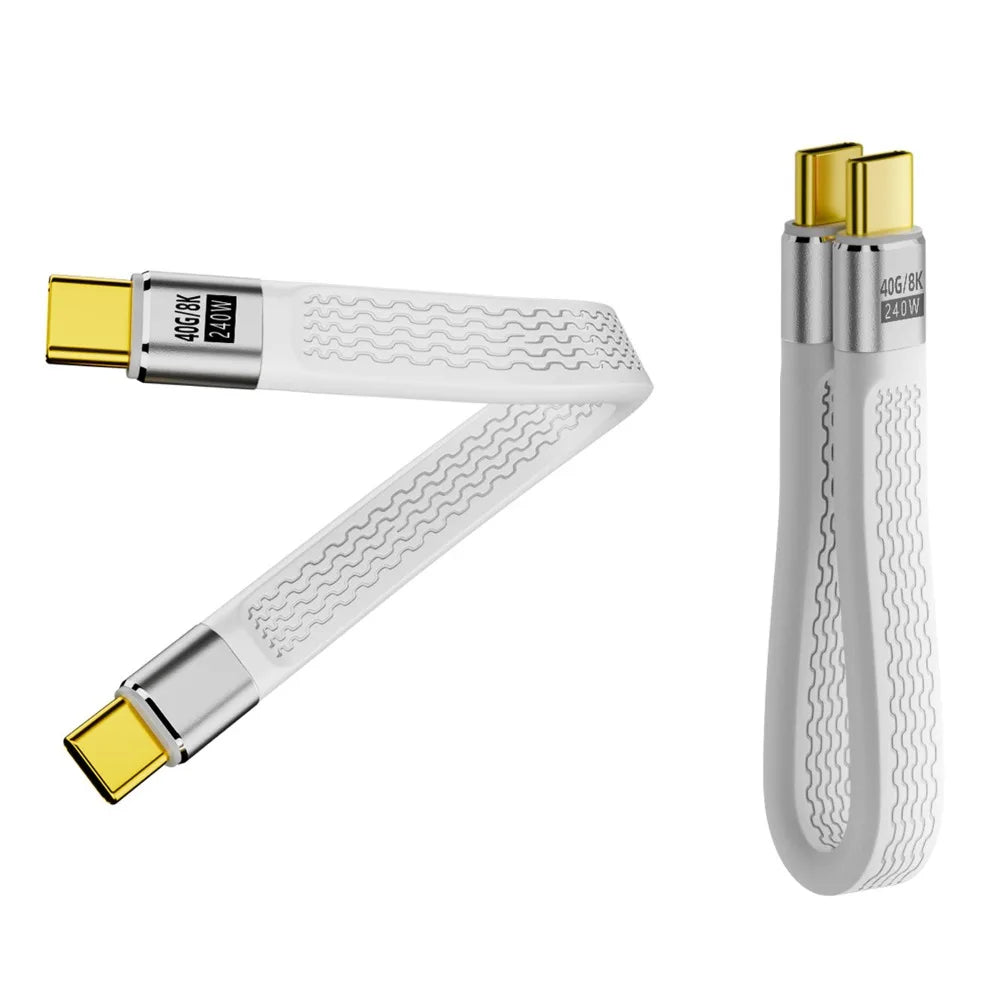 USB4 Type-C Cable 40Gbps 240W PD 8K Video – E-Marker Chip USB-C Cable Axl White