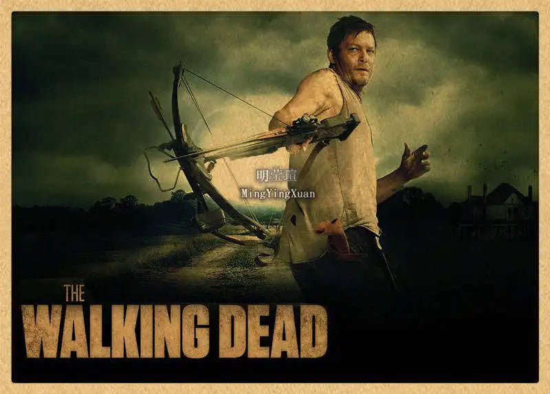 Walking Dead Vintage Kraft Paper Poster | Retro Wall Art Decor Wall Art Poster Axl 15 30x20cm