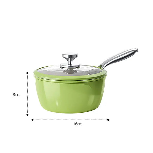 PGY Ceramic Nonstick Saucepan with Lid | 16/18/20cm All Cooktops Ceramic Nonstick Saucepan Axl 16cm Green