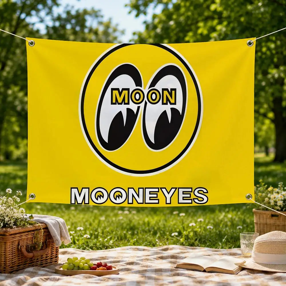 MOONEYES Wall Hanging Flag Banner – Indoor & Outdoor Decor Wall Flag Banner Axl