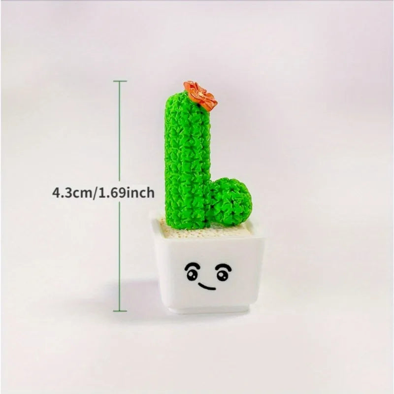 Resin Mini Cactus Figurines Set of 4 – Desk & Home Decor Decorative Figurines Axl