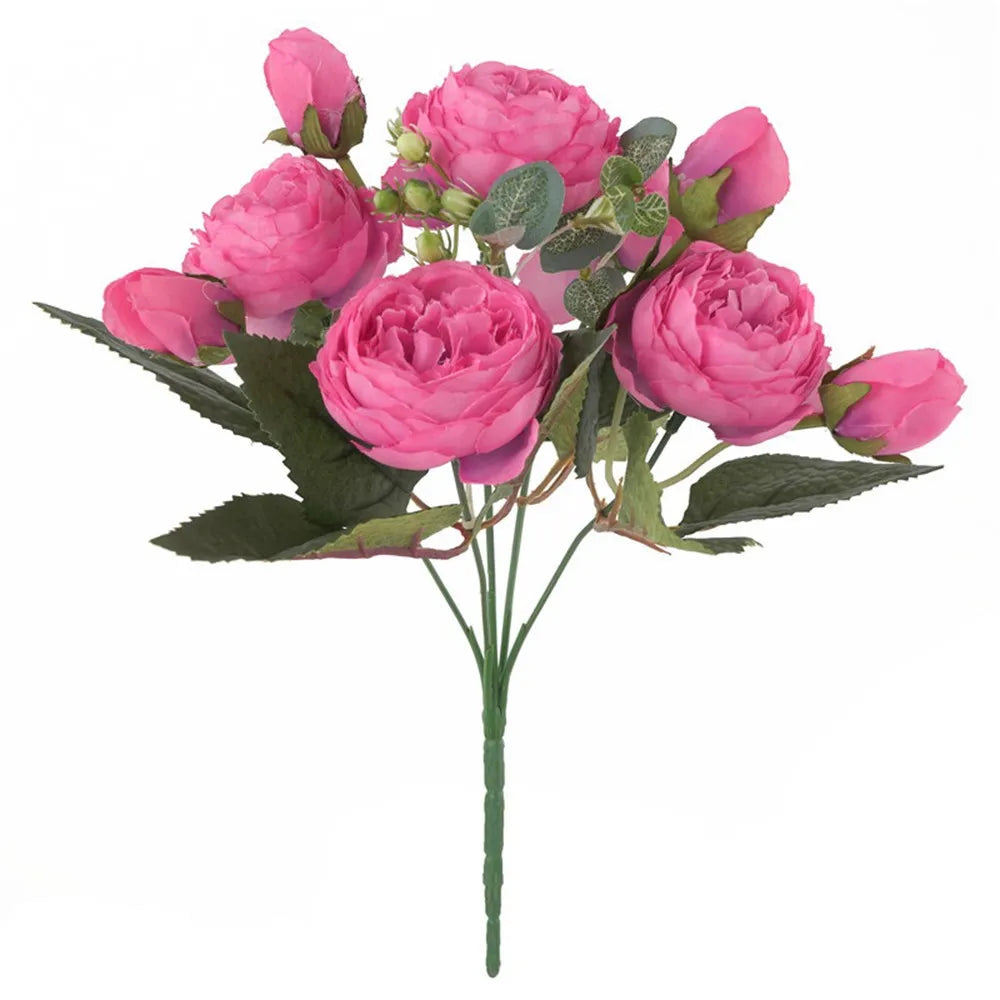 Silk Peony Artificial Flowers 30cm – Wedding & Home Décor Bouquet Artificial Flower Bouquet Axl Rose Red 1pc