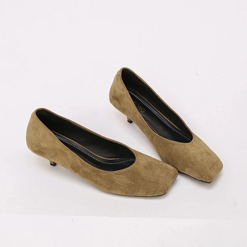 Women's PU Leather Mary Jane Flats | Square Toe Work Shoes Mary Jane Flats Axl