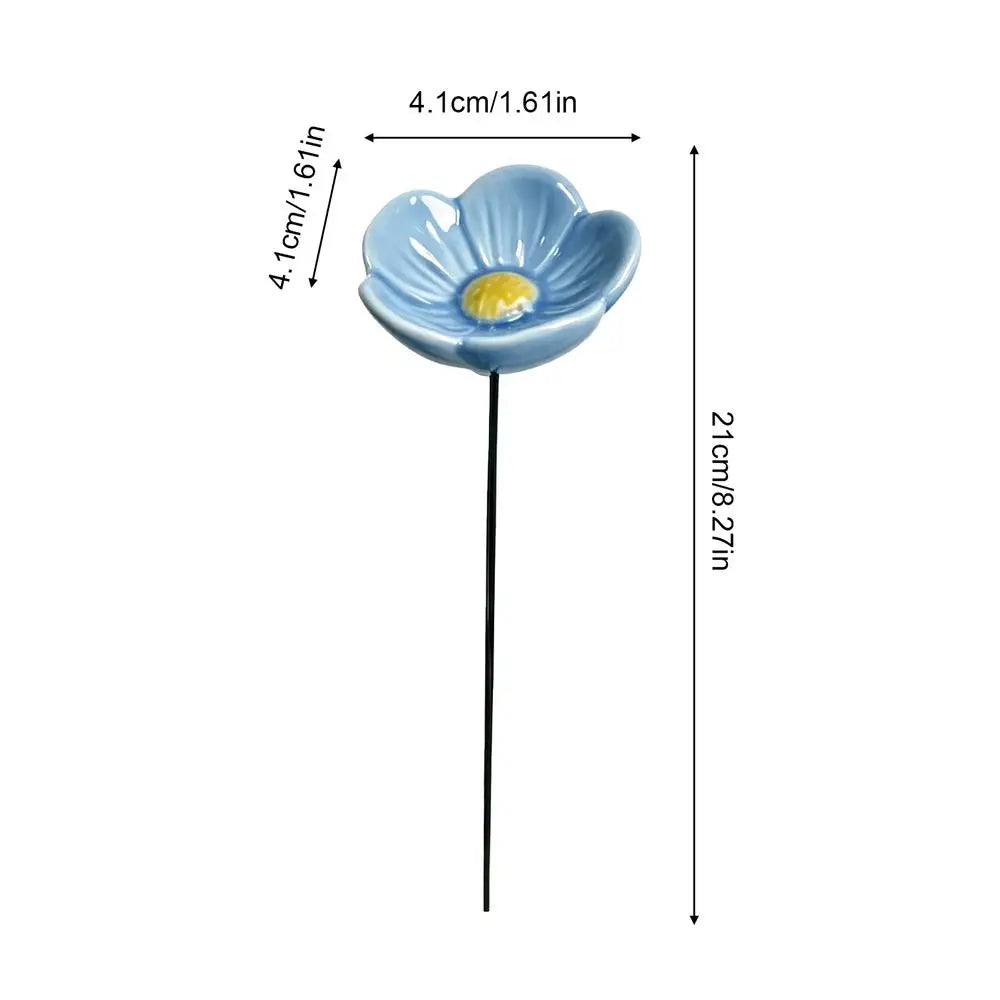 Ceramic Bee Watering Station & Butterfly Bath Bowl | Garden Decor Garden Bee Feeder Axl Blue