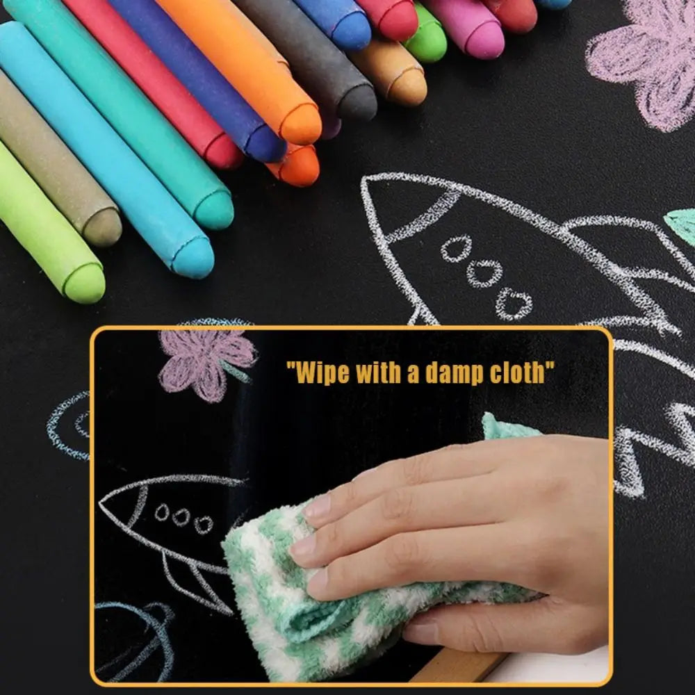 Dustless Colored Chalk Set – Erasable Water-Soluble Blackboard Dustless Chalk Set Axl