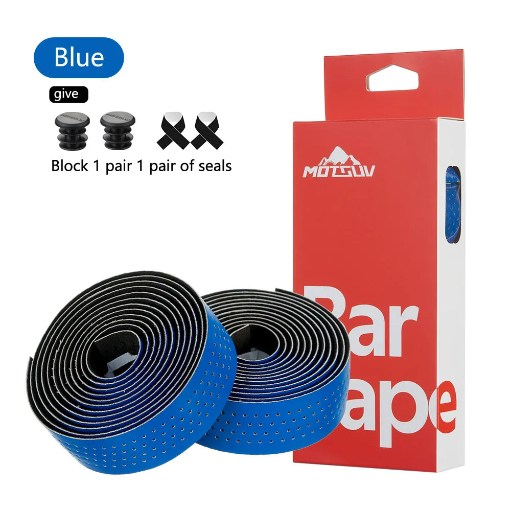 Road Bike Perforated Handlebar Tape – Non-Slip Breathable Wrap Handlebar Tape Axl Blue