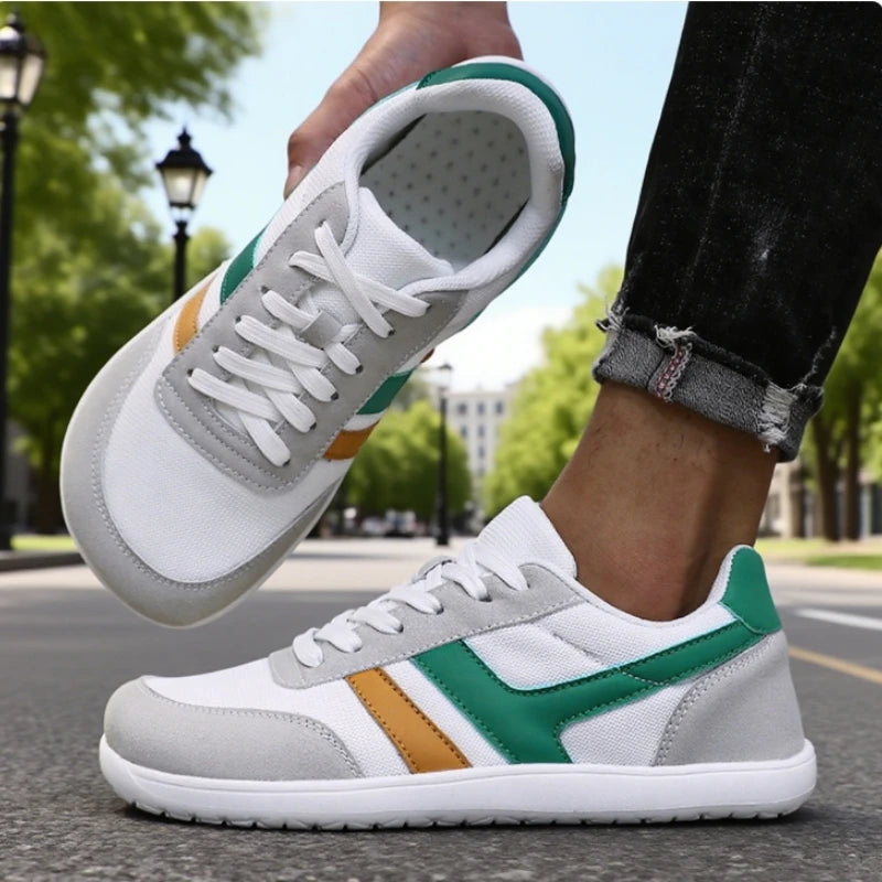 ZULIWAGN Men's Wide Sneakers – Soft Sole Breathable Running Shoes Athletic Sneakers Axl White Green 40