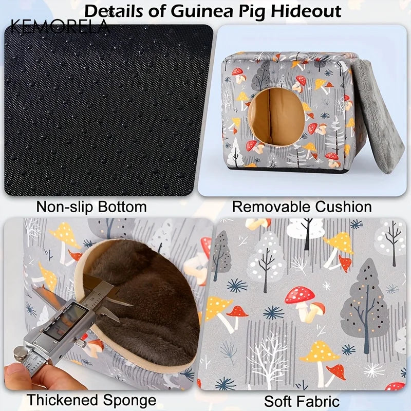 Washable Guinea Pig Hideout Bed | Small Pet House for Rabbits & Hamsters Small Pet Hideout Bed Axl