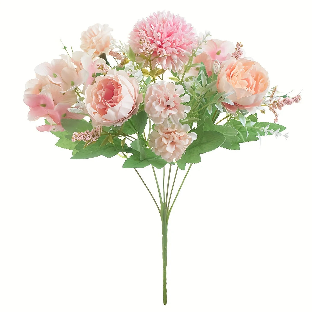 Silk Peony Hydrangea Artificial Flower Bouquet | Wedding & Home Artificial Flower Bouquet Axl color 2 1 pc
