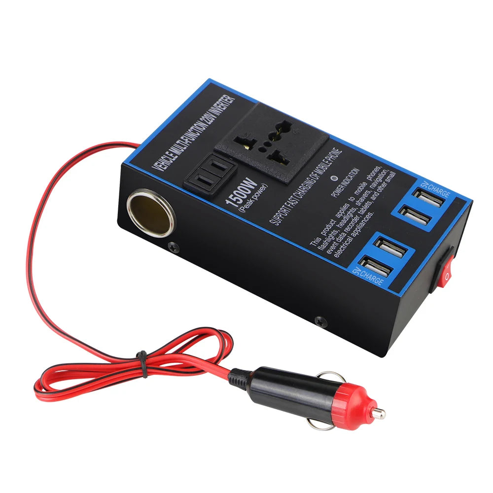 200W Car Power Inverter DC 12V/24V to AC 110V/220V + USB Car Power Inverter Axl black