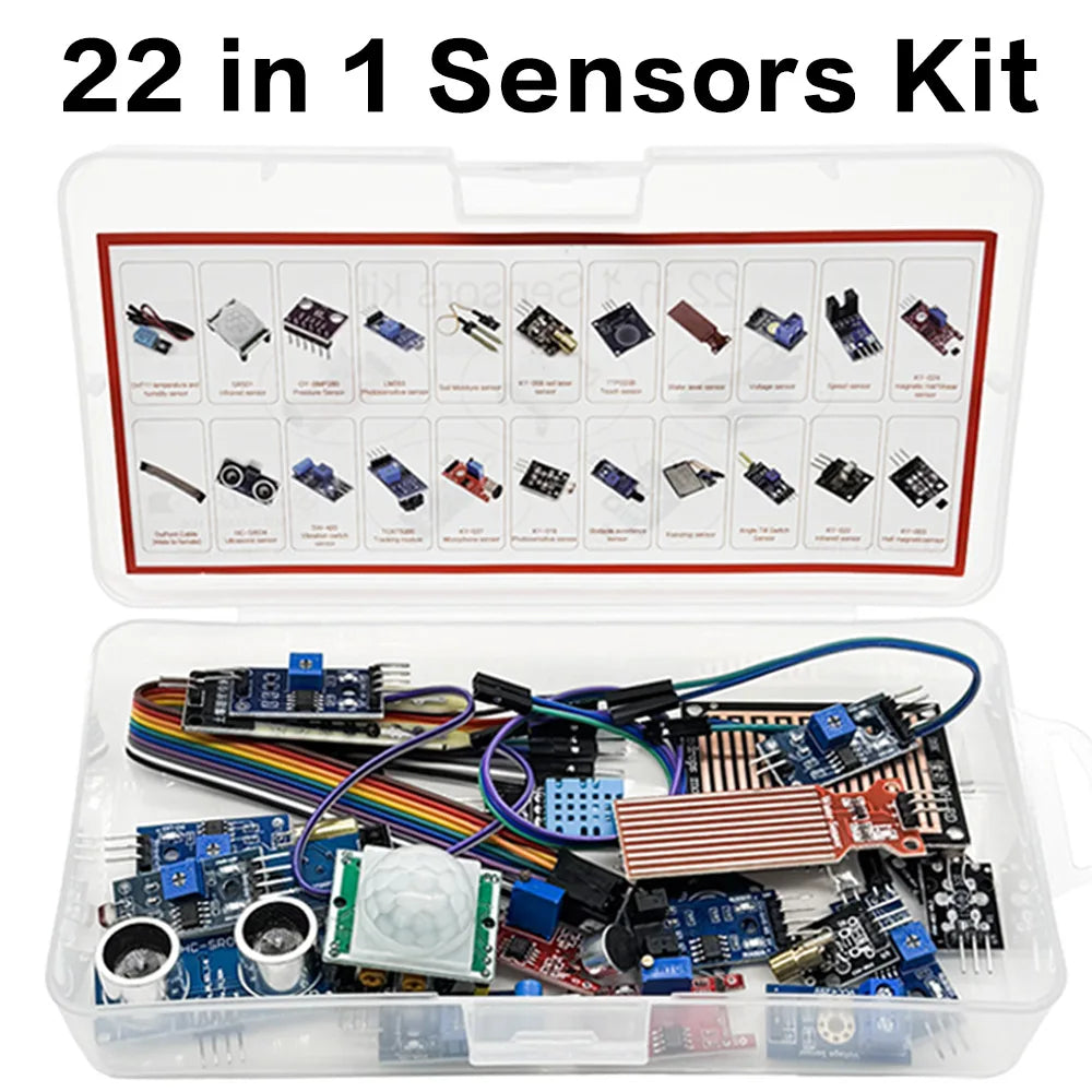 22-in-1 Sensor Modules Starter Kit for Arduino R3 & Raspberry Pico Electronics Starter Kit Axl 22 in 1 Kit