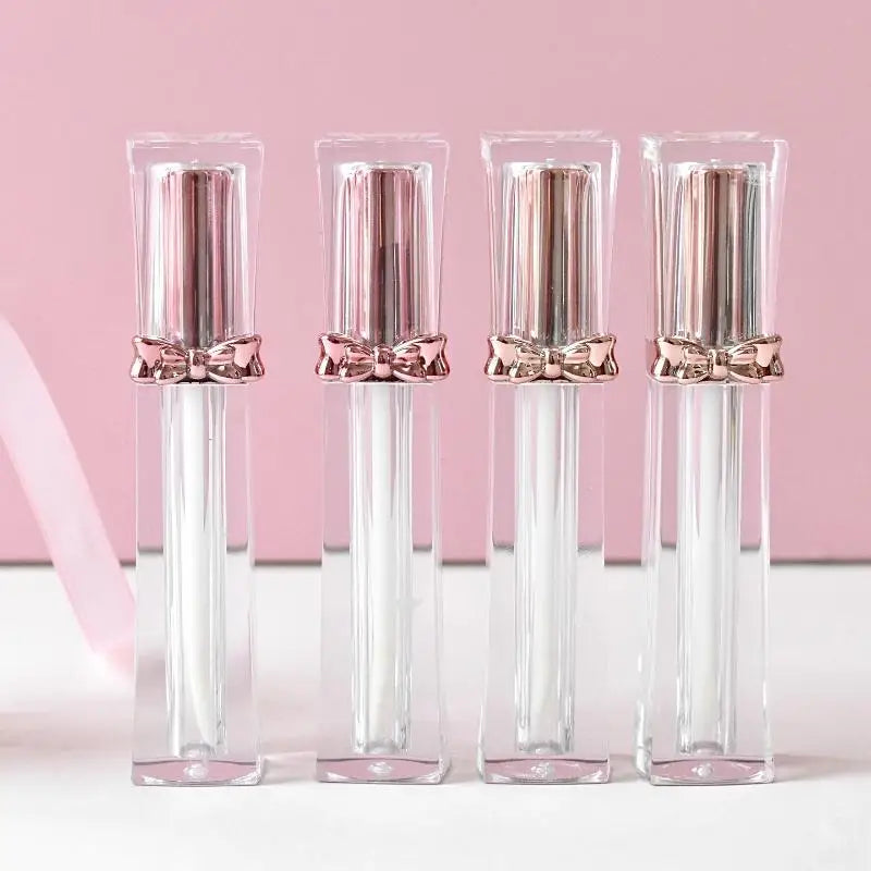 Rose Gold Bow Lip Gloss Tube – 3.5ml Refillable Container Cosmetic Refill Tube Axl