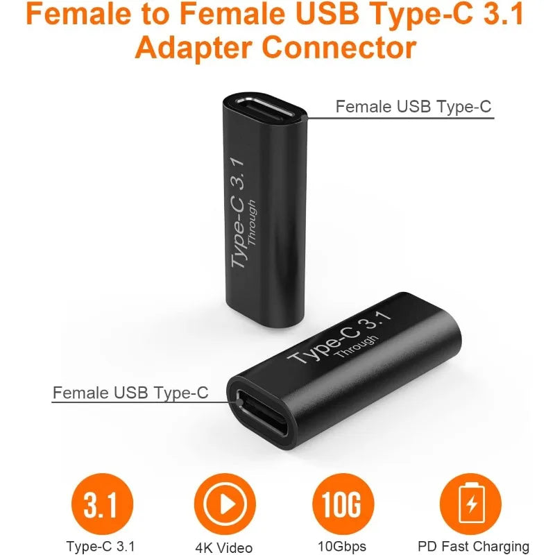 2-Pack USB-C to USB-C Adapter – 4K, 10Gbps & Fast Charging USB-C Adapter Axl