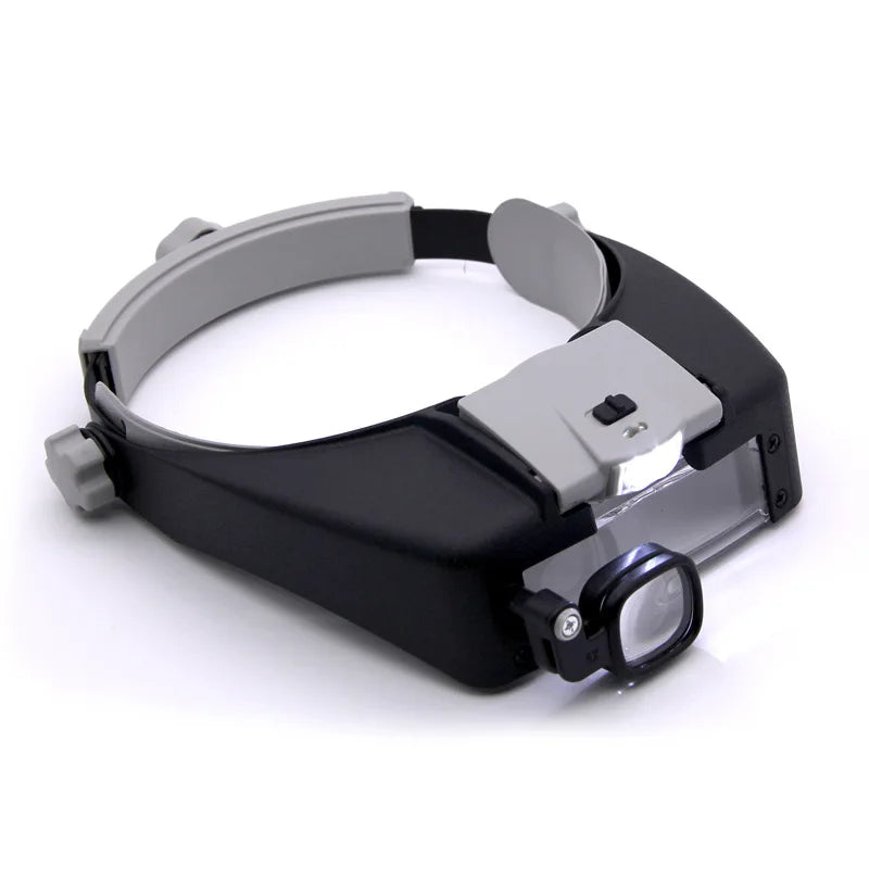 Head Magnifier with 2 LED Lights – Hands-Free HD Magnifying Glass Head Magnifier Visor Axl