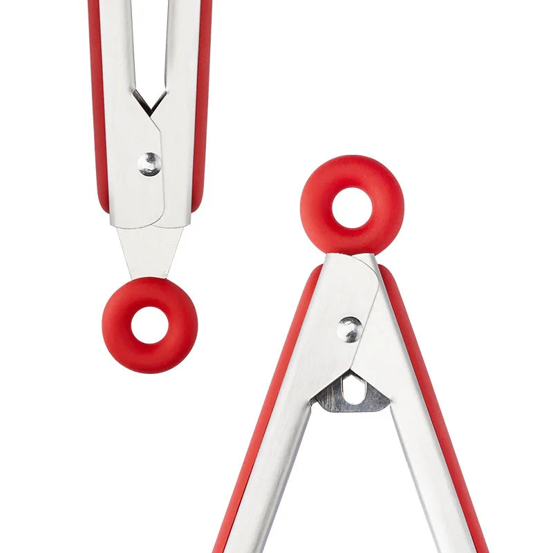 Stainless Steel Silicone Food Tongs – 9" BBQ Kitchen Clip Kitchen Food Tongs Axl