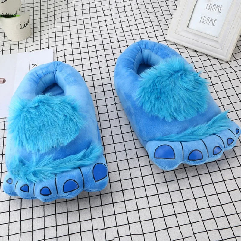 Lorilury Fuzzy Animal Slippers – Novelty Paw & Bigfoot Slides Novelty Indoor Slippers Axl WD-143 Blue 39 China Mainland