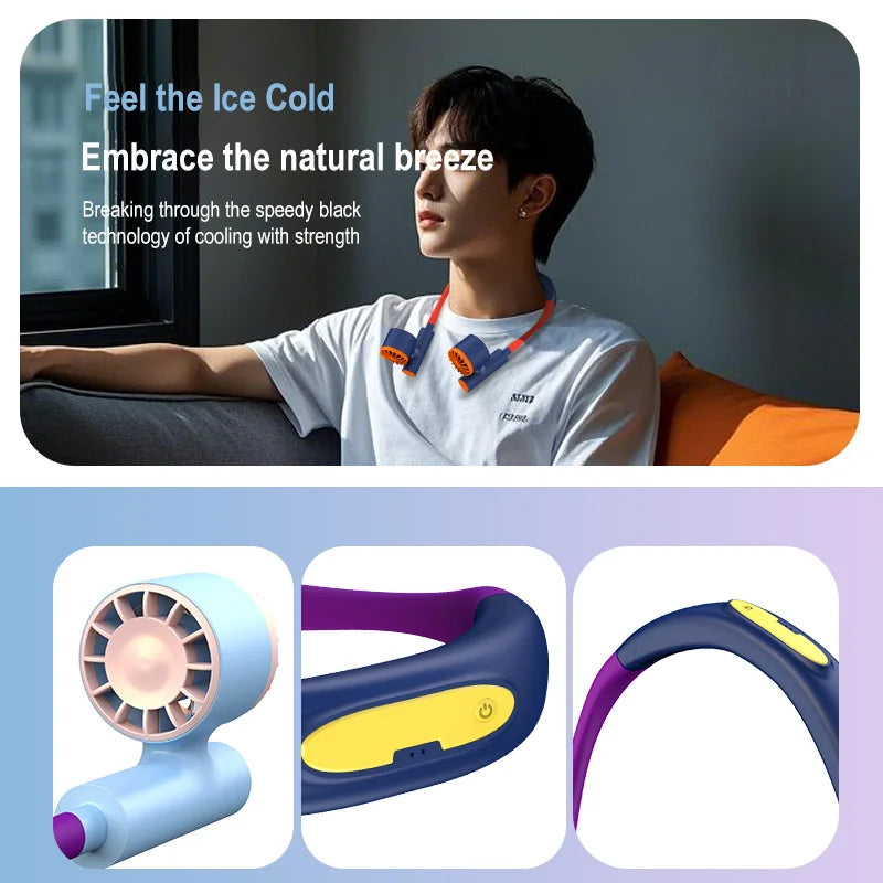 BALASHOV Hanging Neck Fan – 2400mAh Type-C Portable Fan Portable Neck Fan Axl
