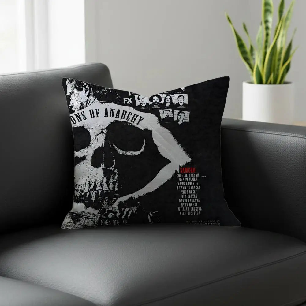 Sons of Anarchy Linen Cushion Cover | Sofa & Bedroom Decor Decorative Cushion Cover Axl White5 40X40cm