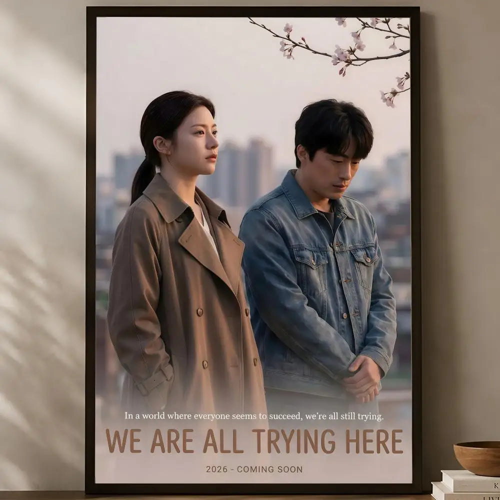 We Are All Trying Here Self-Stick HD Wall Art Poster Wall Art Poster Axl White02 50X70cmNoframe