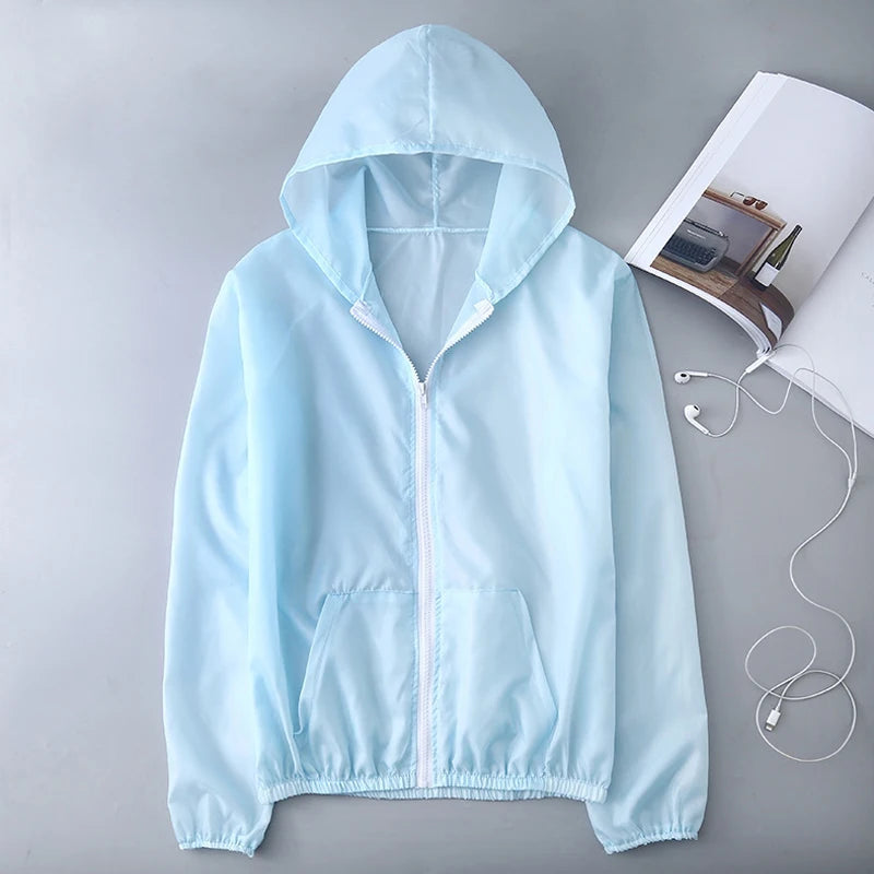 Women's Anti-UV Sun Protection Jacket – Quick Dry Windbreaker Sun Protection Jacket Axl Light blue S