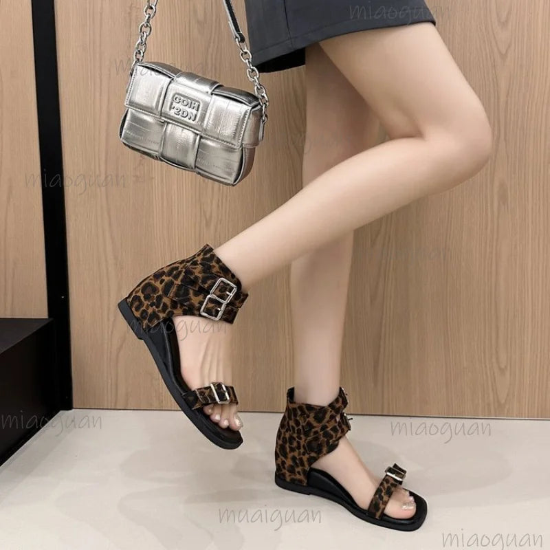 Women's Wedge Platform Sandals – Open Toe Ankle Buckle Heels Wedge Platform Sandals Axl
