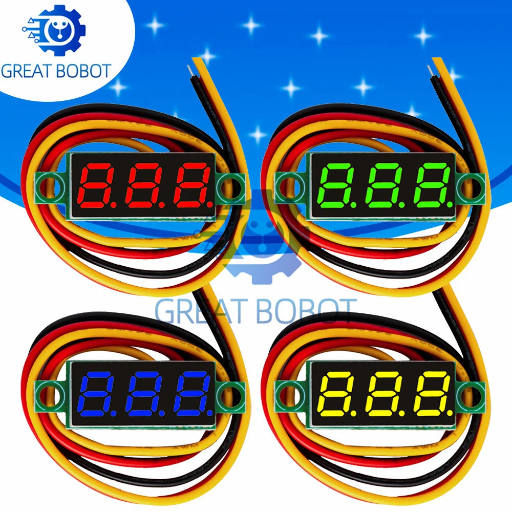 Mini DC Digital Voltmeter – 0.28" LED Panel Meter 4.5V–100V Digital Panel Meter Axl