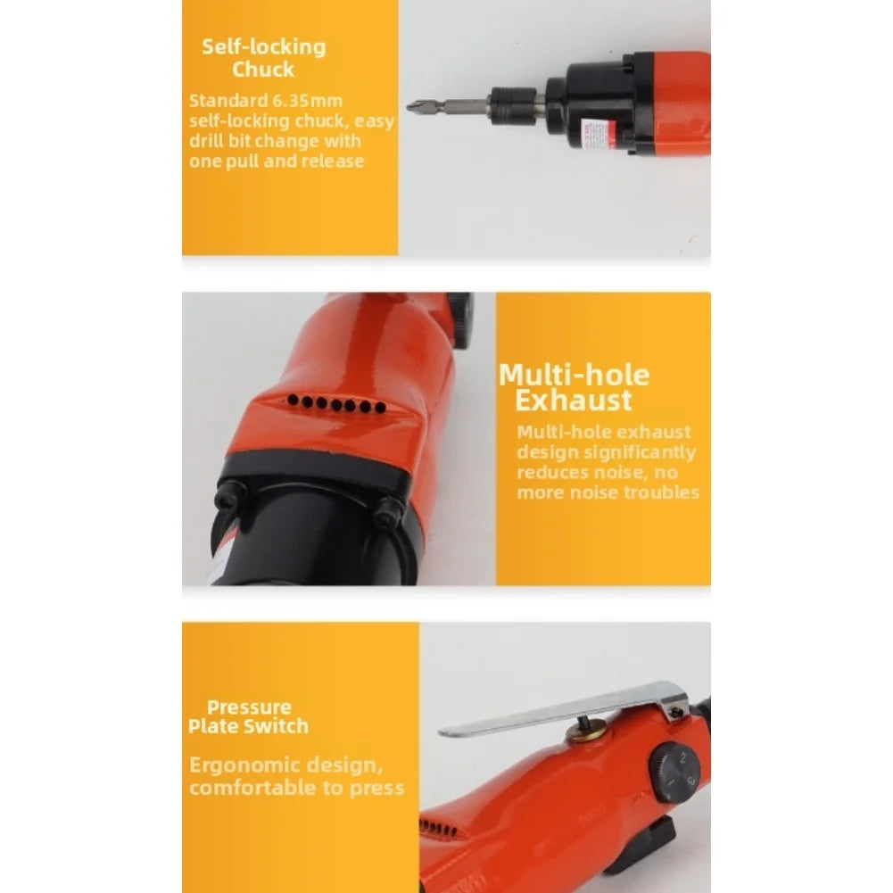 Straight Pneumatic Screwdriver 12000 RPM 40NM Torque 90PSI 1/4" Pneumatic Screwdriver Axl