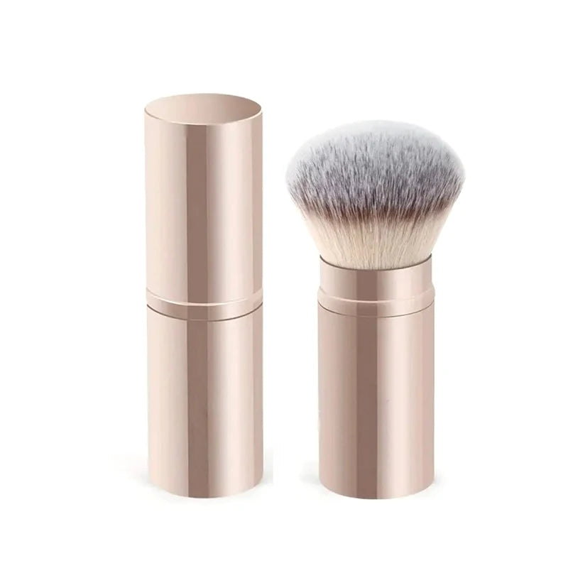 Retractable Makeup Brush – Foundation, Powder & Blush Travel Makeup Brush Set Axl B Gold