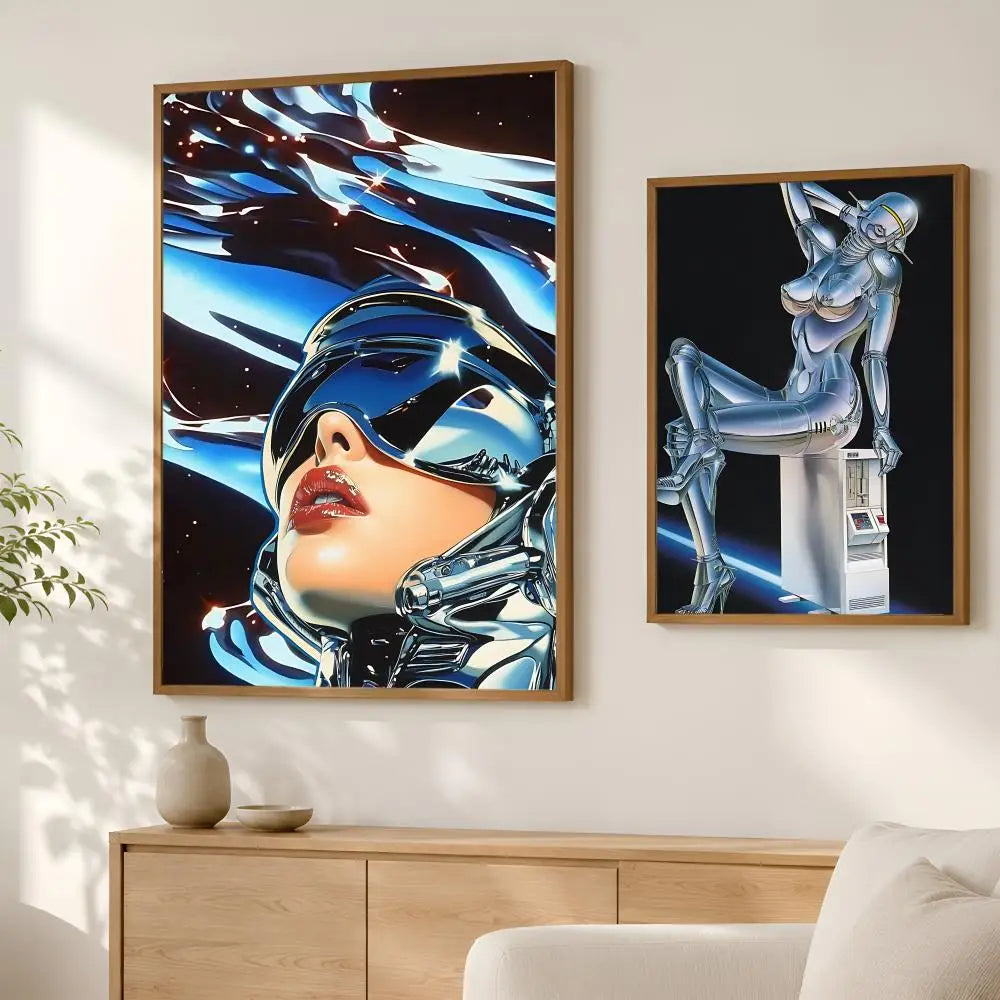 Hajime Sorayama HD Self-Stick Wall Art Poster | Waterproof Decor Wall Art Poster Axl