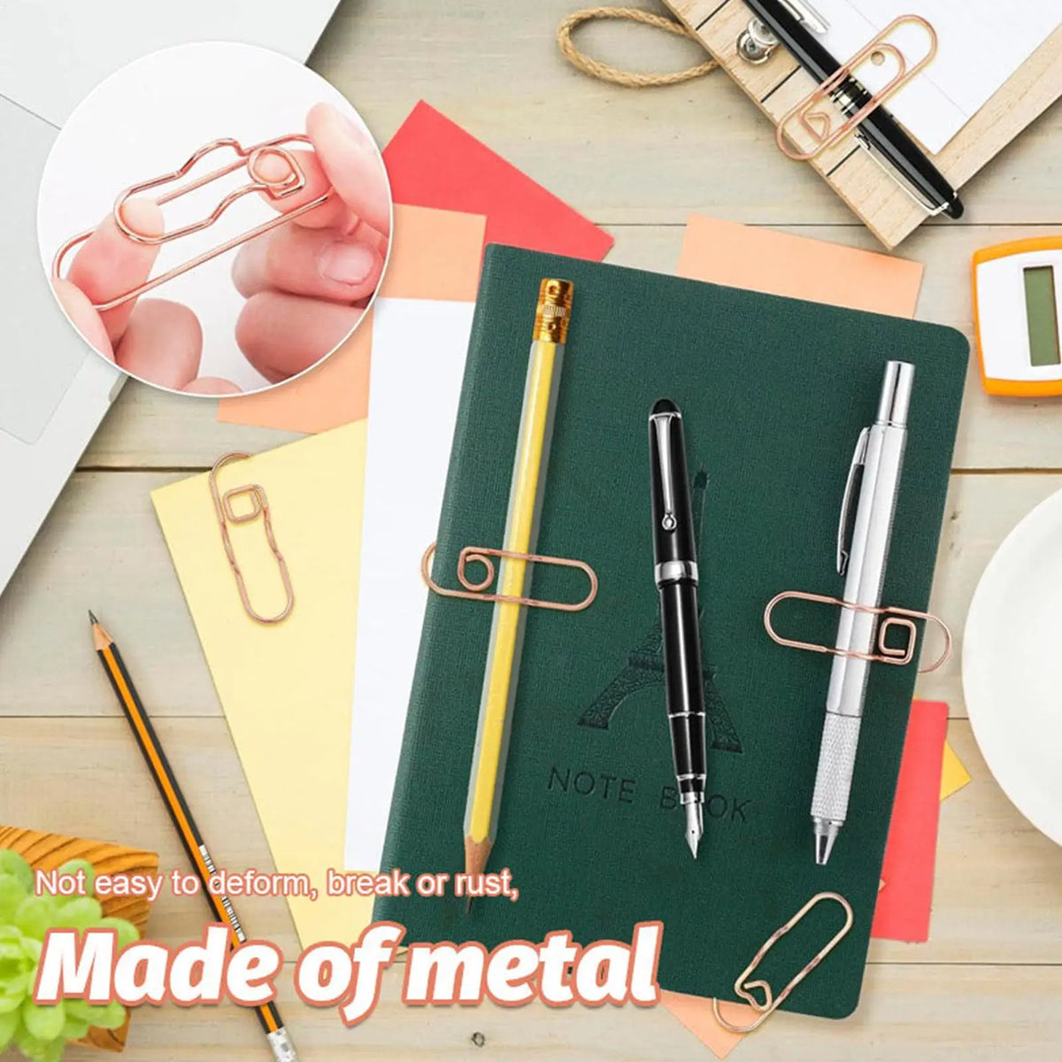 Heart Metal Pen Clip Holders for Notebooks & Journals – 8 Pack Pen Clip Holder Axl