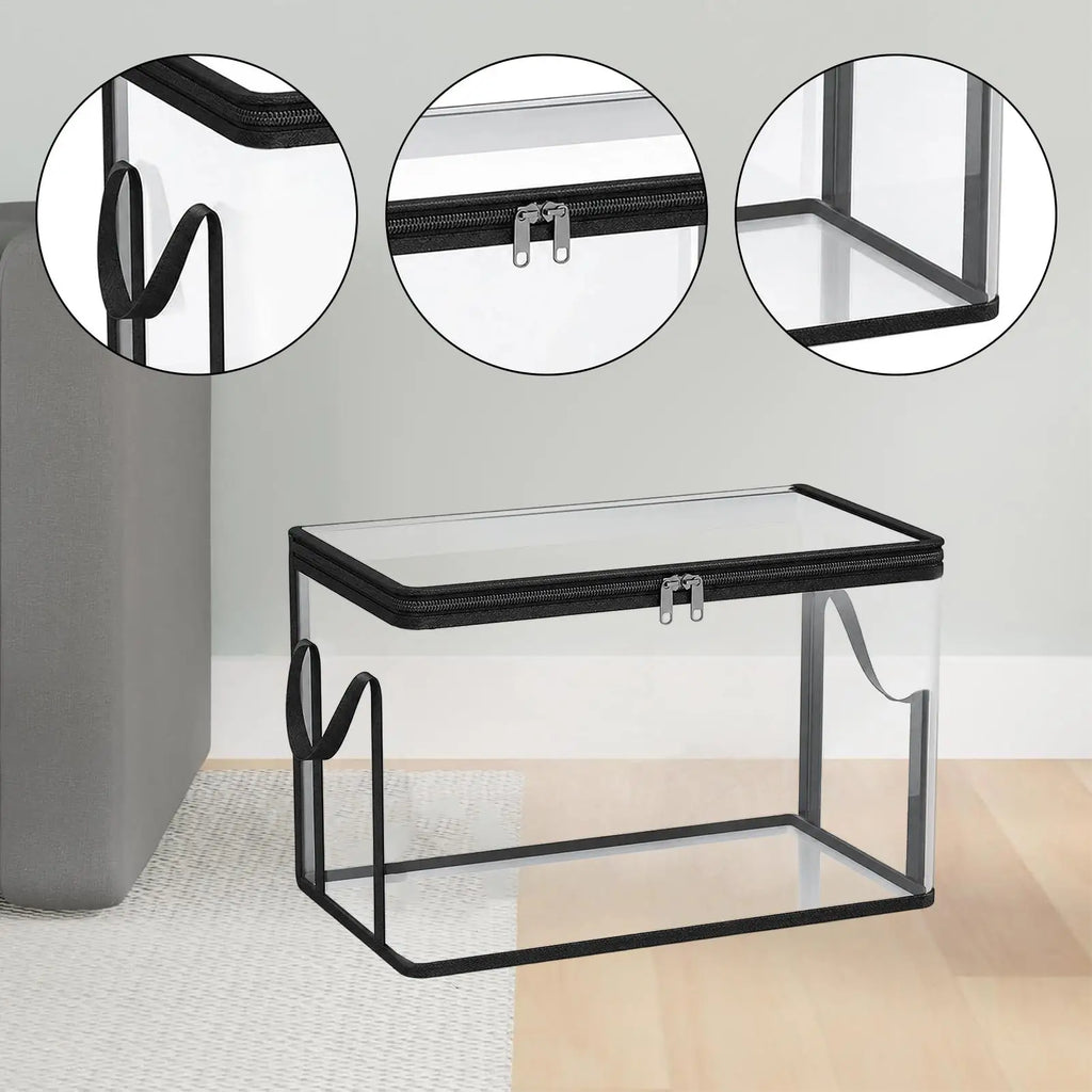 2-Piece Plush Toy Storage Organizer Chest – Clear PVC Bins Toy Storage Organizer Axl
