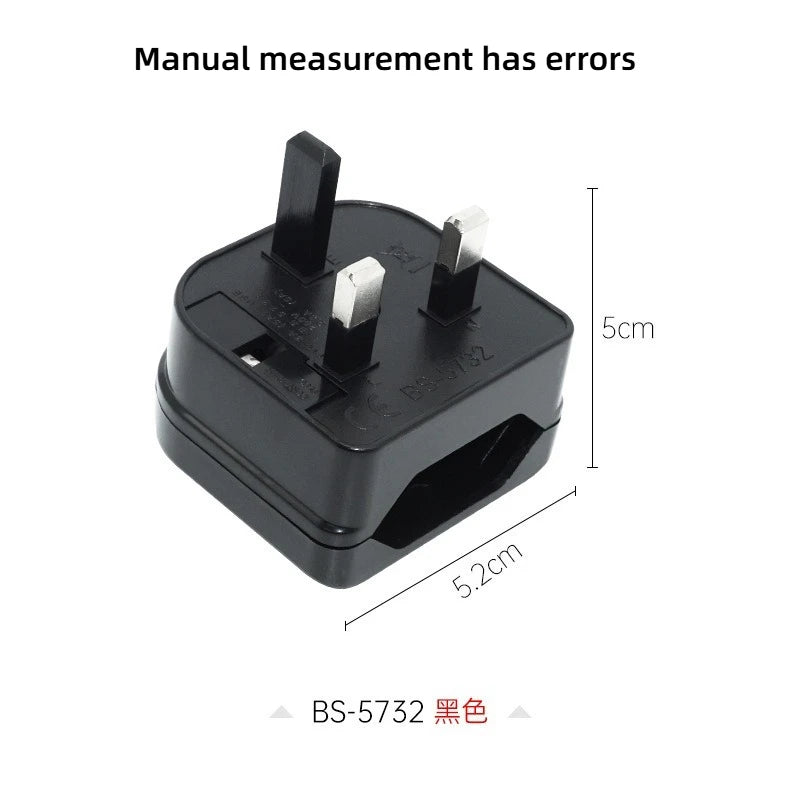 EU 2-Pin to UK 3-Pin Travel Plug Adapter | Power Converter Travel Plug Adapter Axl black-1pcs