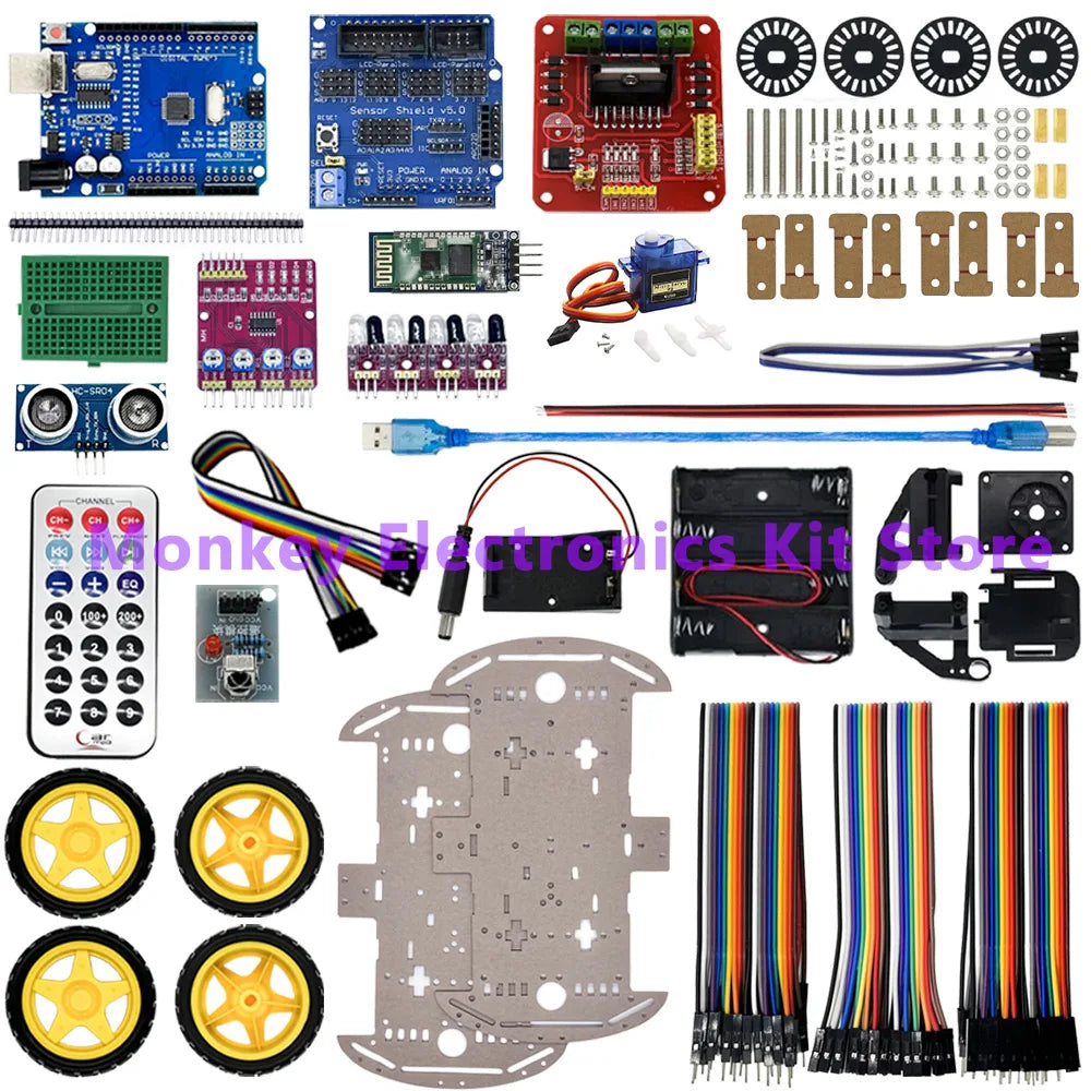 4WD Smart Robot Car Chassis Kit – DIY Speed Encoder & Battery Robot Car Kit Axl 4WD Upgrade Kit