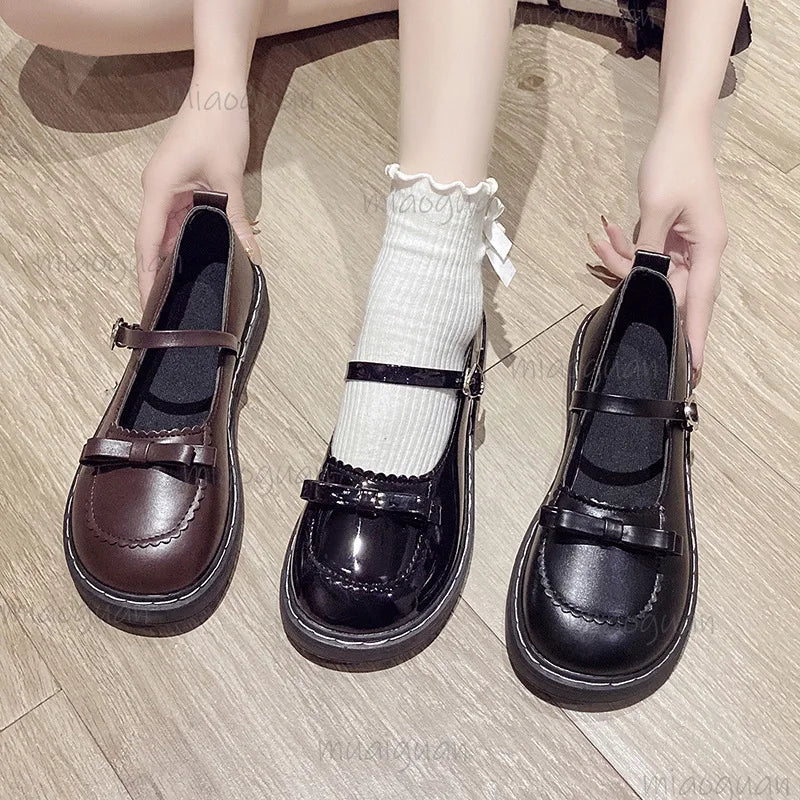 Women's Mary Jane Flat Loafers – Lolita JK Buckle Shoes Mary Jane Flats Axl