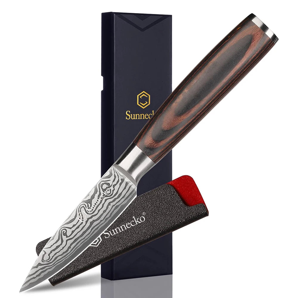 Sunnecko 3.5" Paring Knife – Sharp High Carbon Steel Blade Paring Knife Axl China Mainland 3.5 inch
